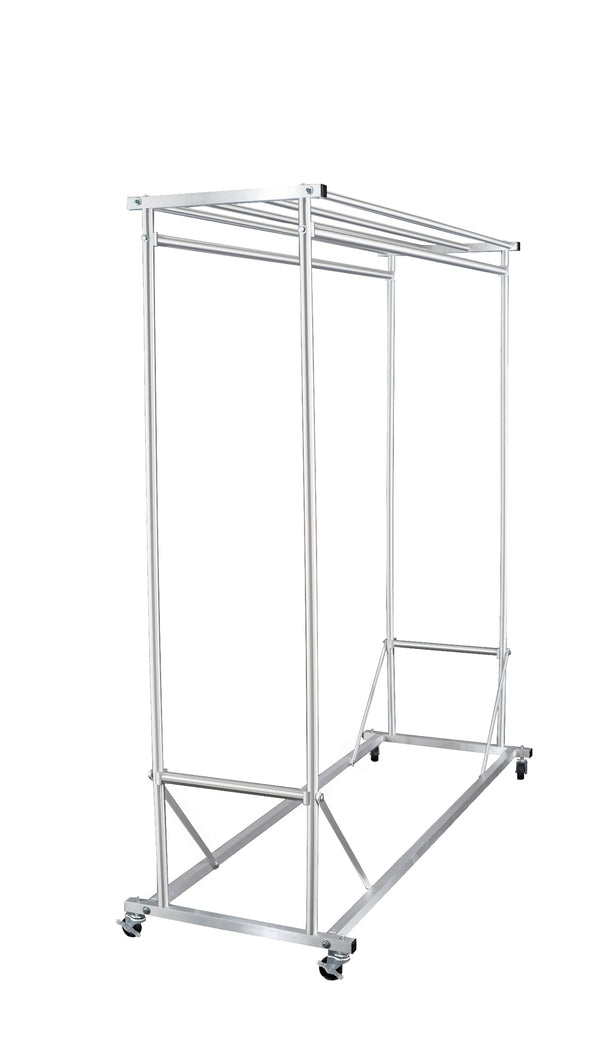 Glaro Double Sided Wardrobe Rack - Satin Aluminium