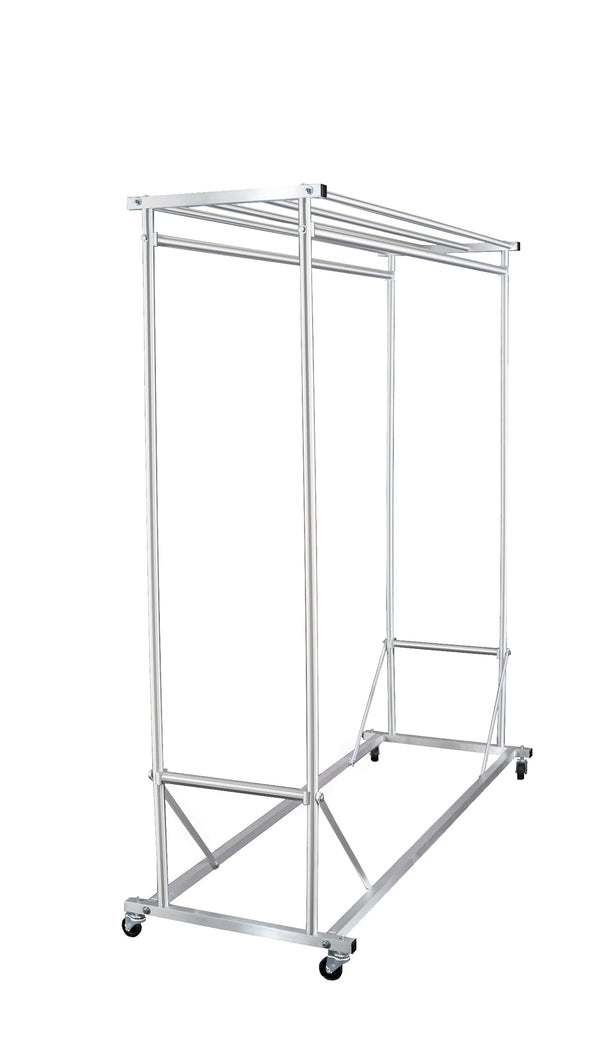 Glaro Double Sided Wardrobe Rack - Satin Aluminium