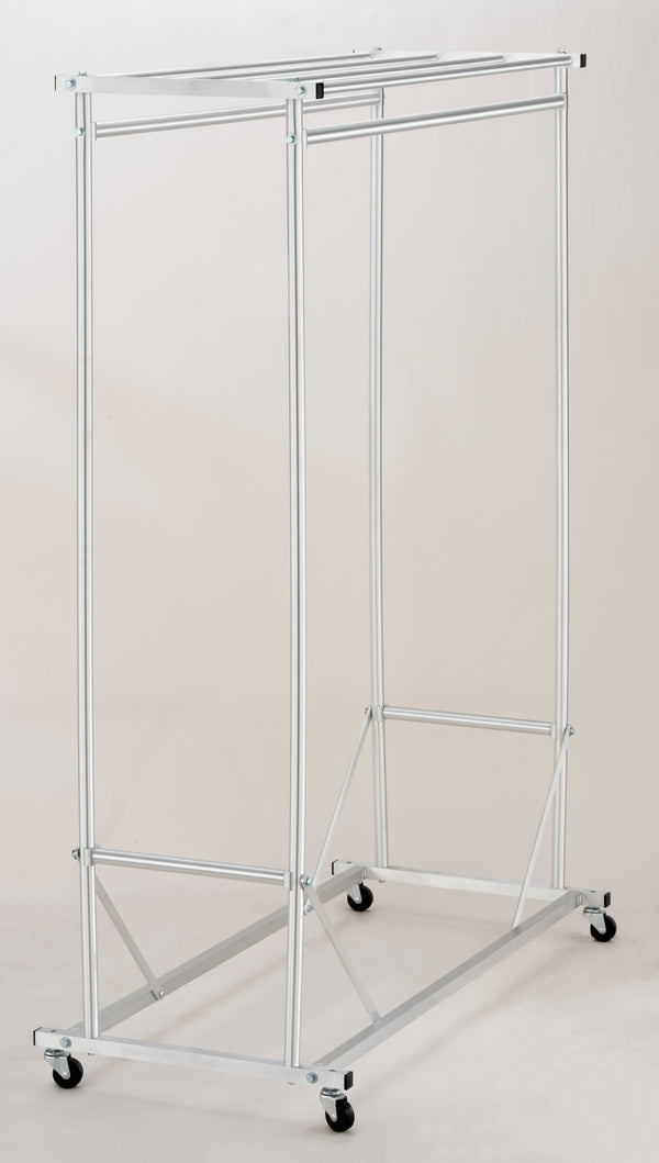 Glaro Double Sided Wardrobe Rack - Satin Aluminium