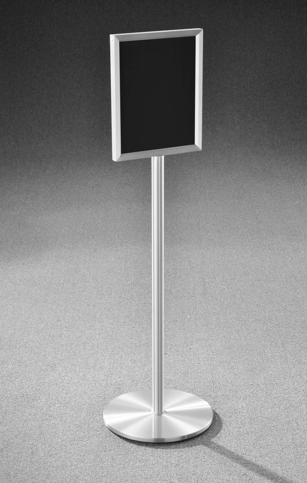 Glaro Single Sided Floor Standing Sign Frame - Satin Aluminium