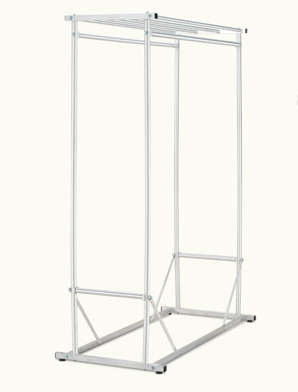 Glaro Double Sided Wardrobe Rack - Satin Aluminium