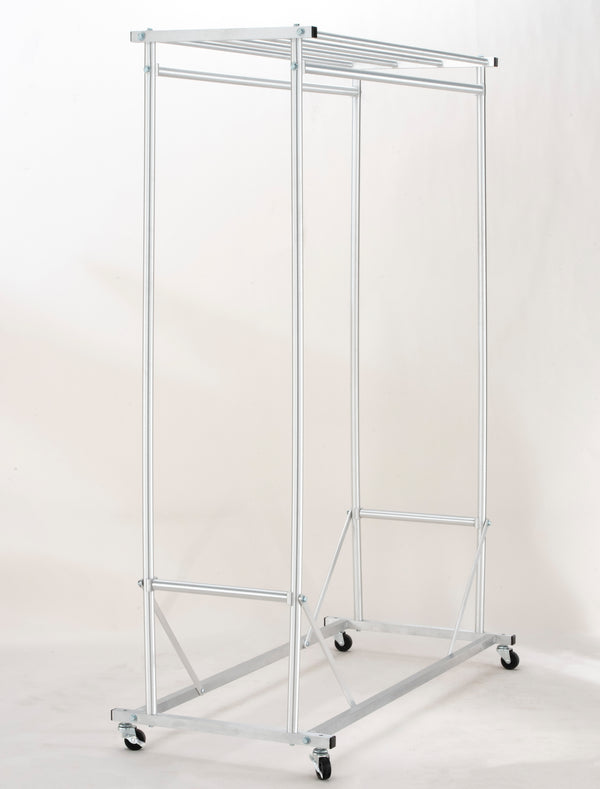 Glaro Double Sided Wardrobe Rack - Satin Aluminium