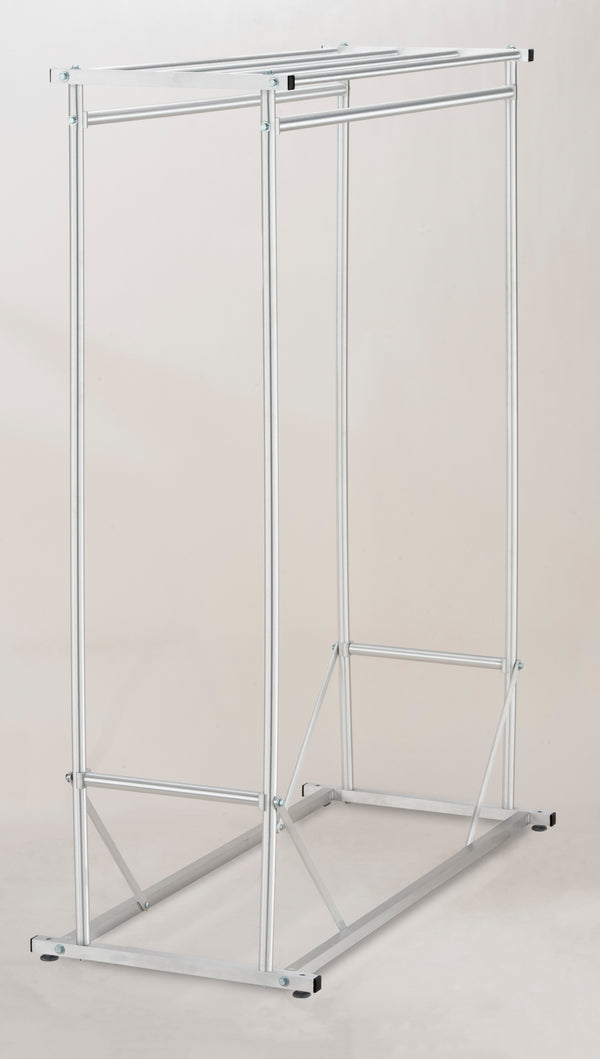 Glaro Double Sided Wardrobe Rack - Satin Aluminium