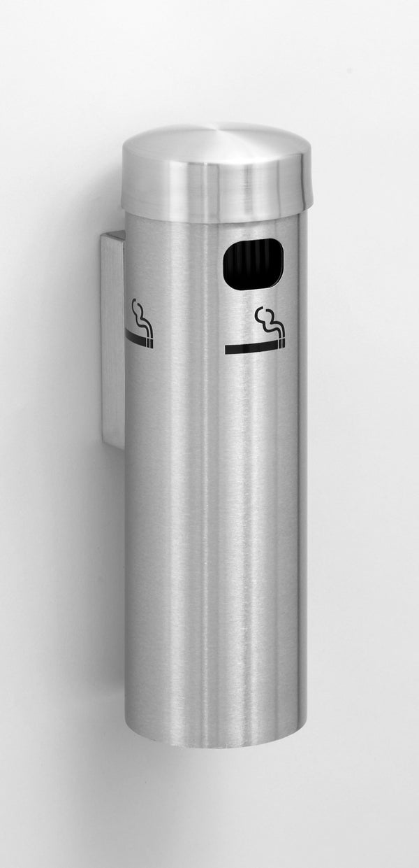 Glaro Deluxe Wall Mounted Cigarette Disposal Unit - Satin Aluminum