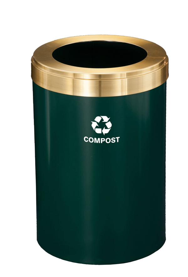 Glaro RecyclePro Value Series with Single Purpose, Large Opening for WASTE & TRASH - Designer Color base with Satin Brass Lid